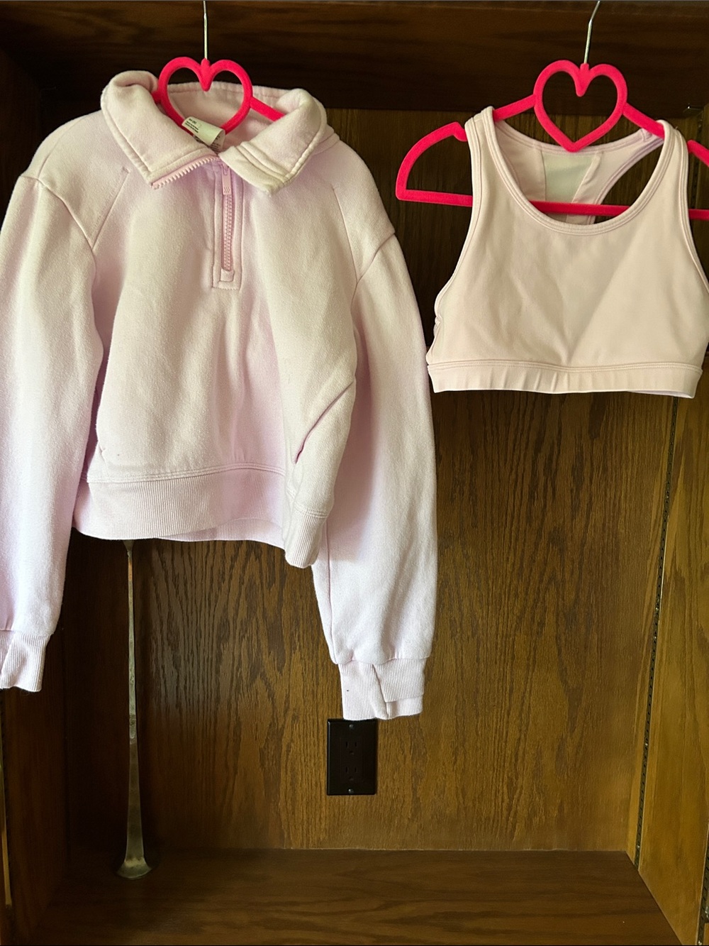 all in motion Girls Pale Pink Fleece Pullover & Sports Bra Set
